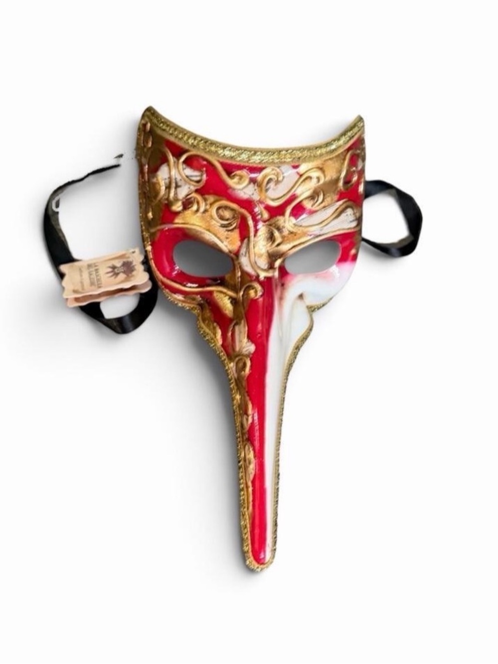 Traditional Venetian long-nosed masquerade mask